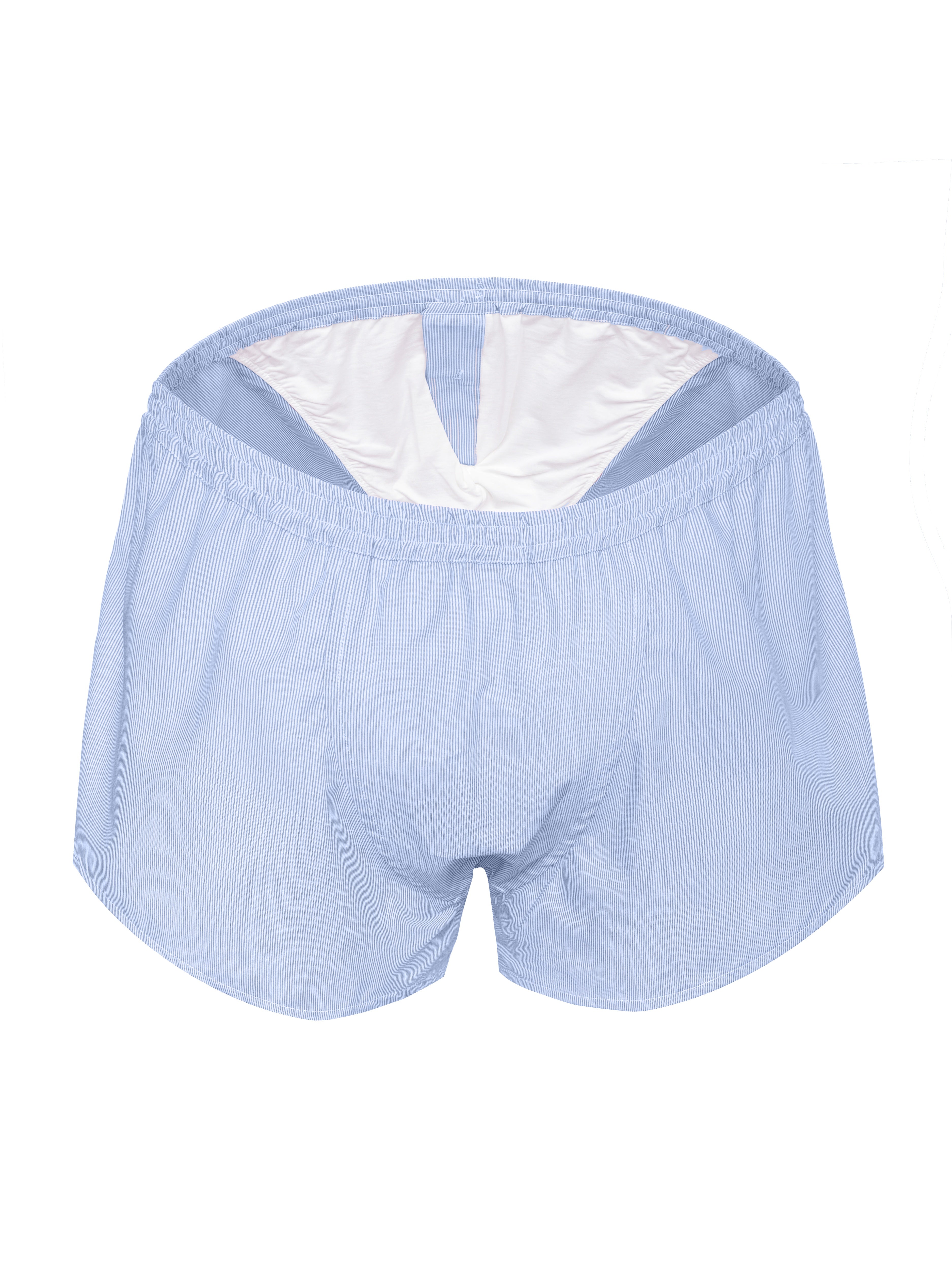 Men's Cotton Poplin Hold-Up Boxers Handcrafted in Italy — Light Blue
