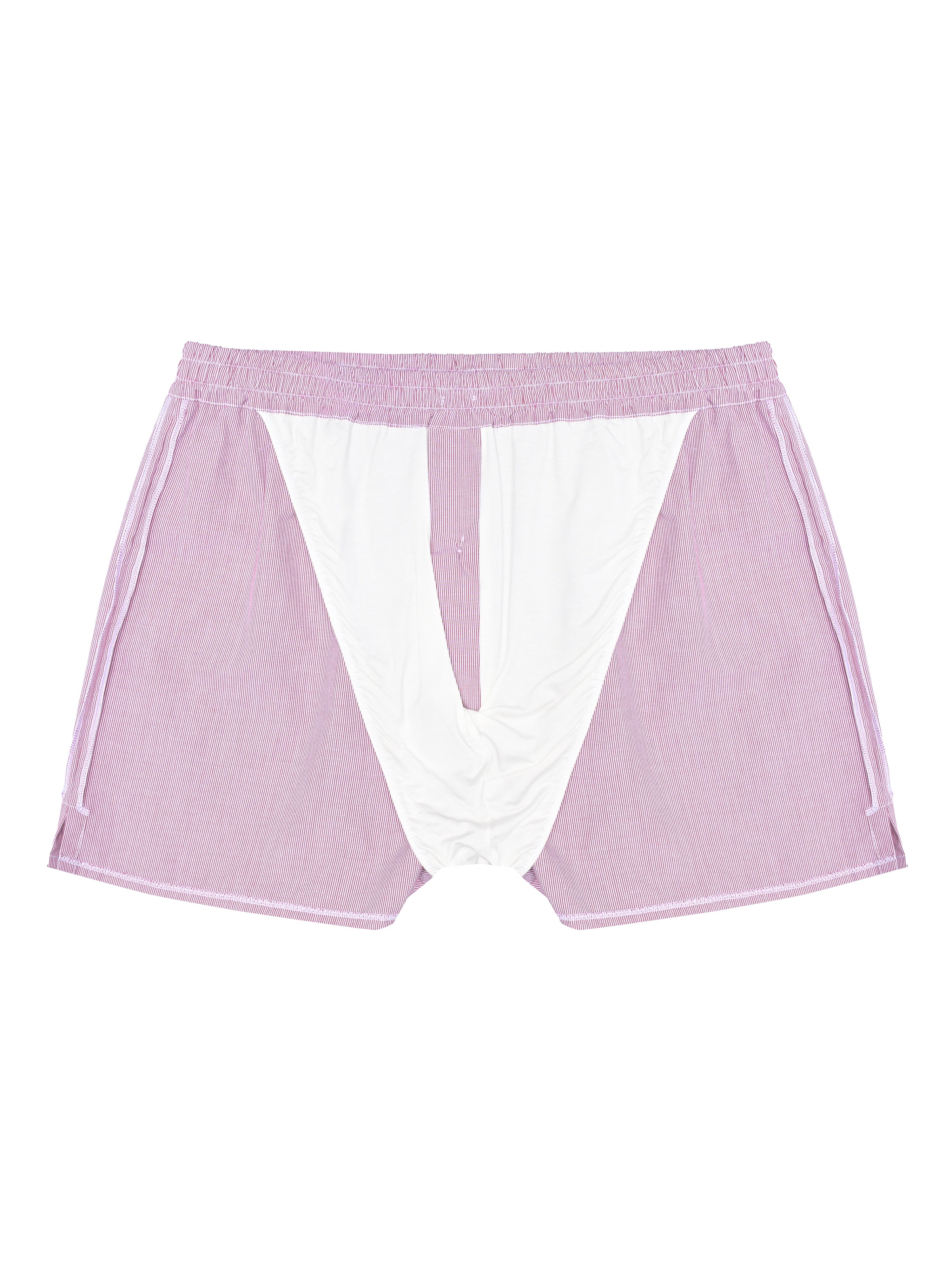 Men's Cotton Poplin Hold-Up Boxers Handcrafted in Italy — Light Burgundy