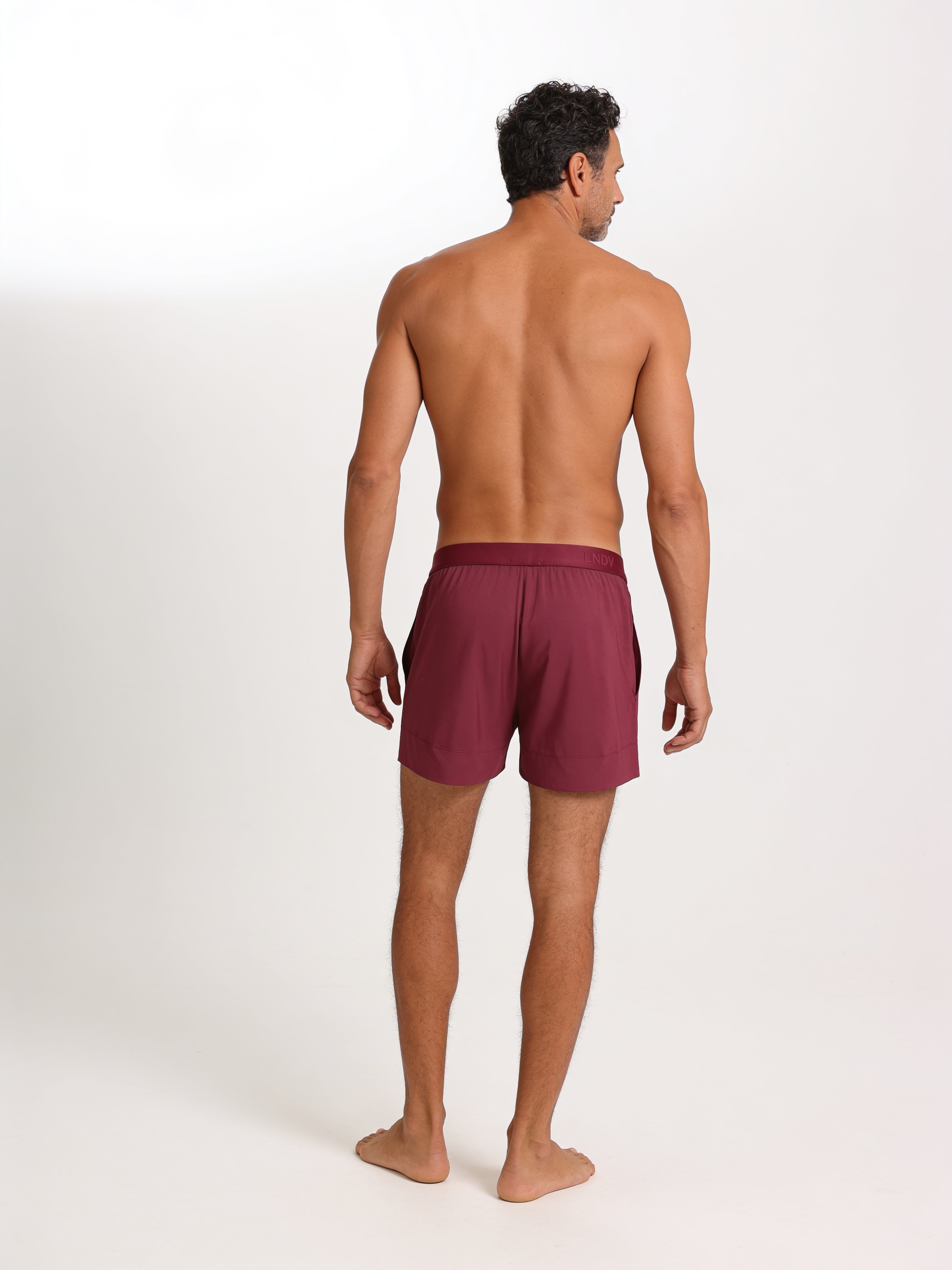 Men's Bamboo Short Pants Handcrafted in Italy — Burgundy