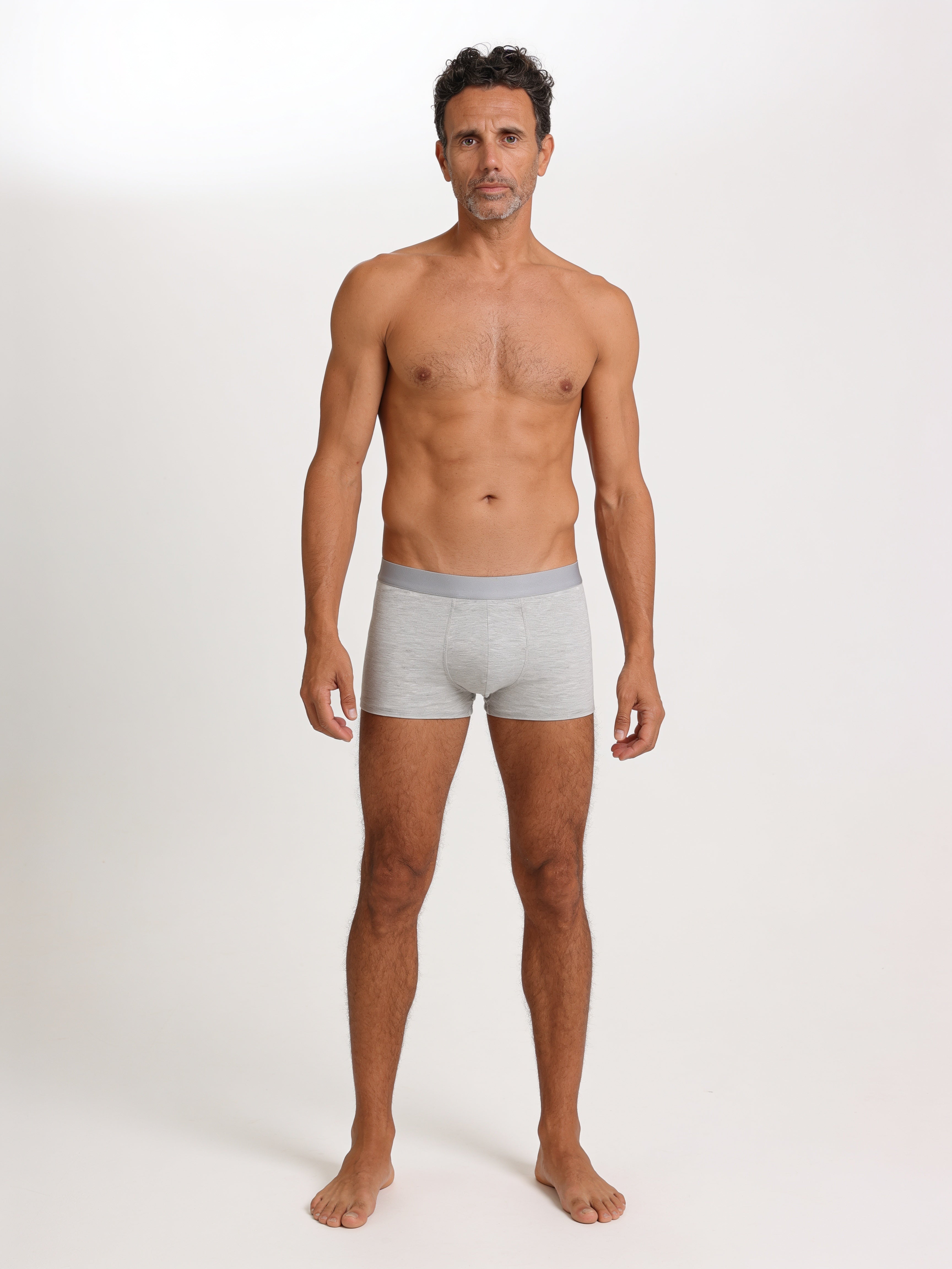 Men's Bamboo Boxer Briefs Handcrafted in Italy — Melange Grey