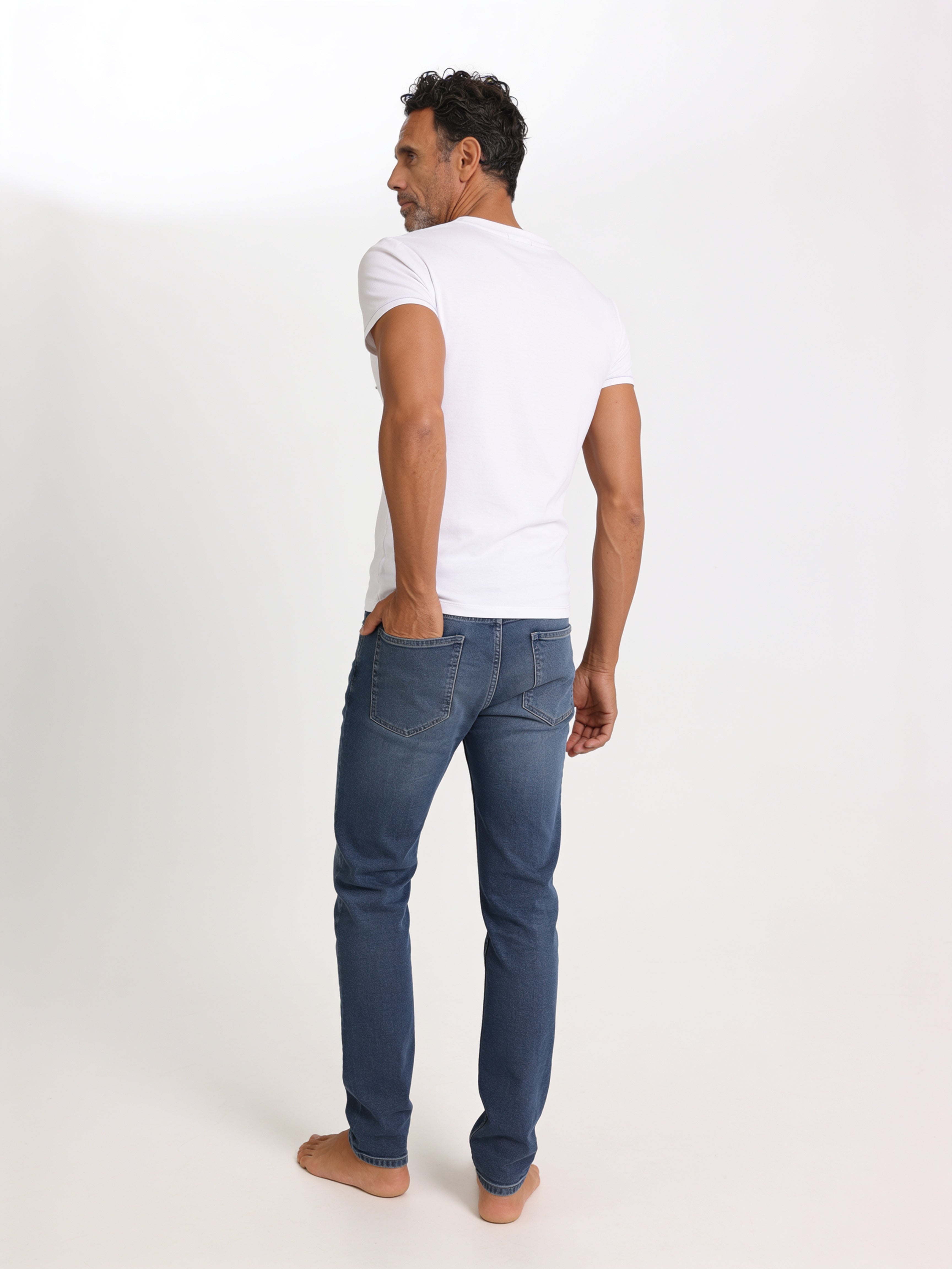 Men's Bamboo Crew Neck T-Shirt Handcrafted in Italy — White