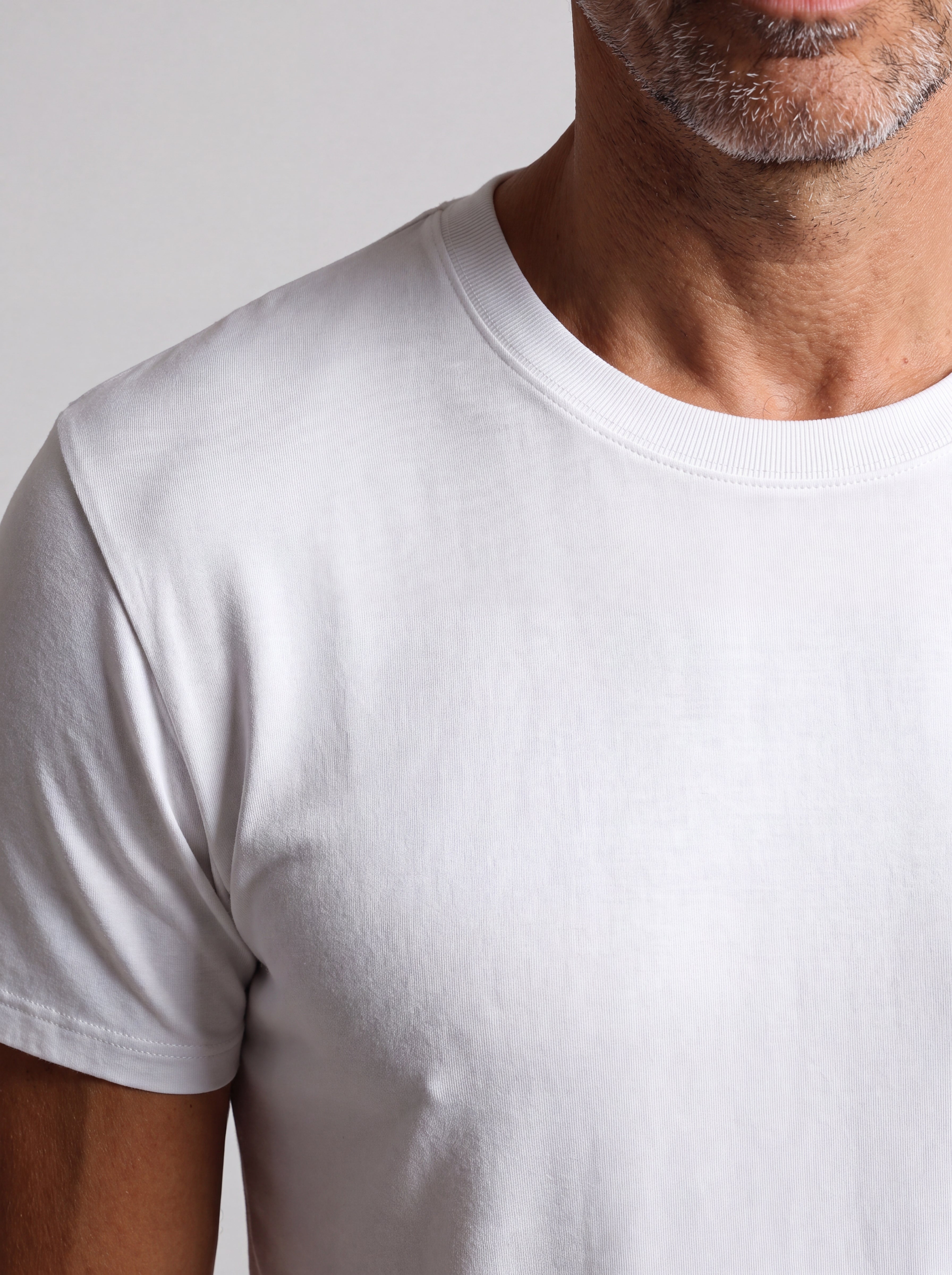 Men's Bamboo Crew Neck T-Shirt Handcrafted in Italy — White