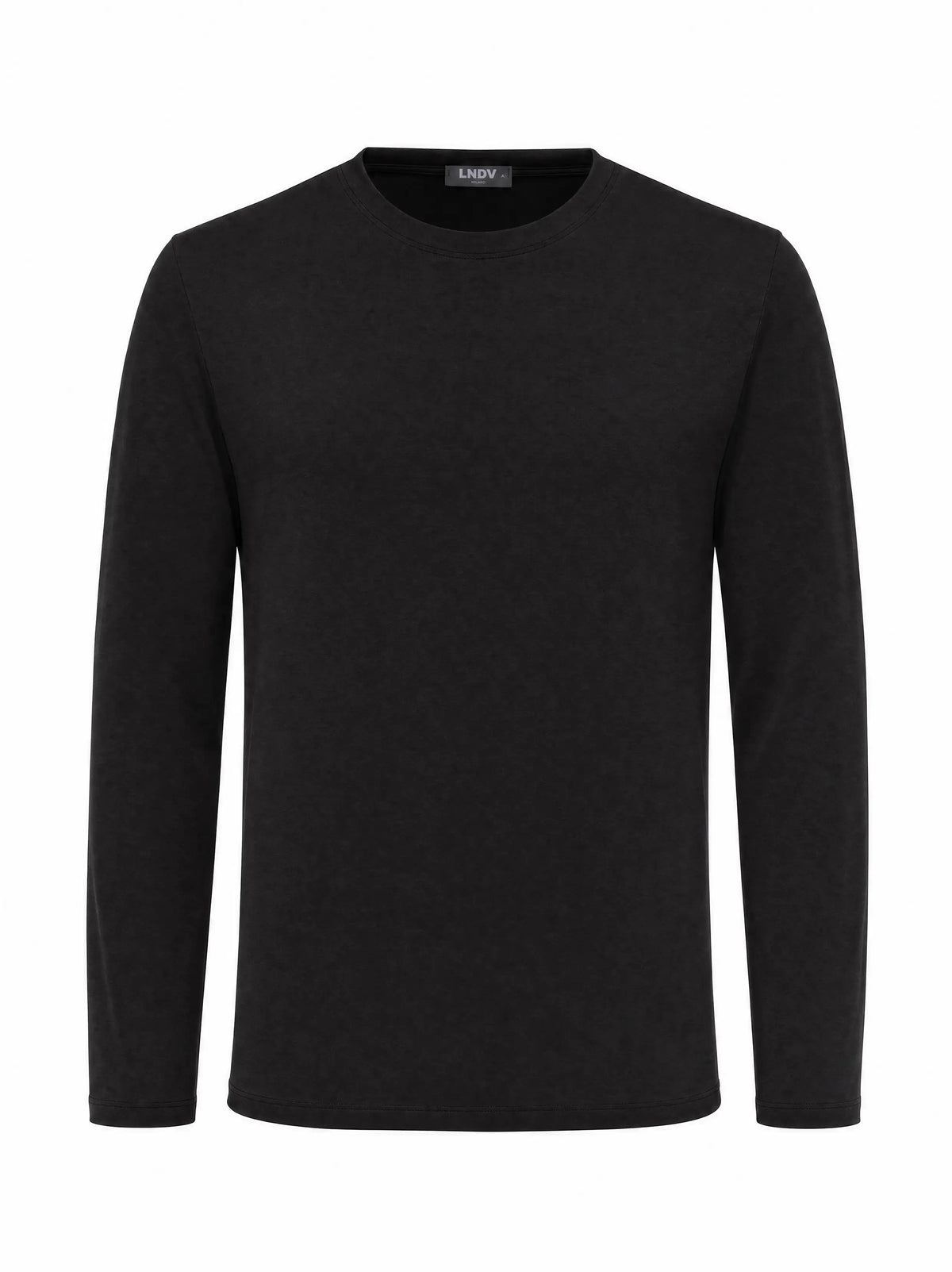 T-Shirt Manica Lunga Uomo in Bambù Fatta a Mano in Italia — Nero
