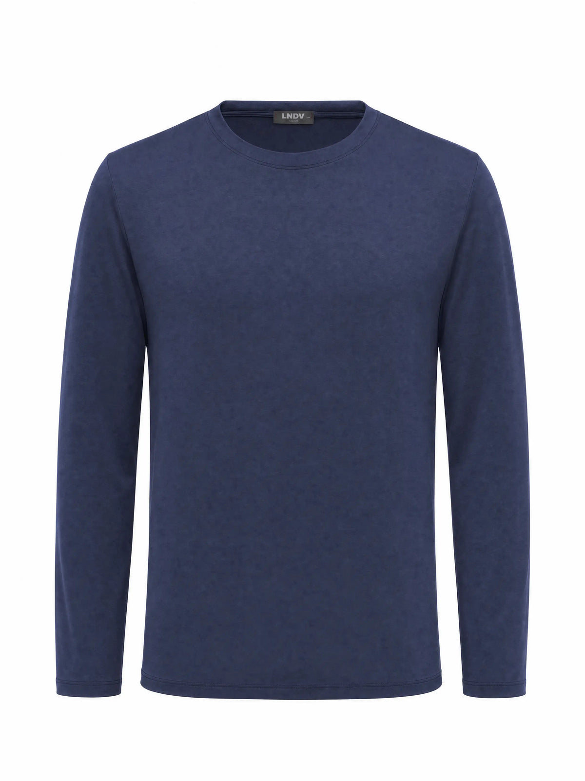 T-Shirt Manica Lunga Uomo in Bambù Fatta a Mano in Italia — Blu Navy