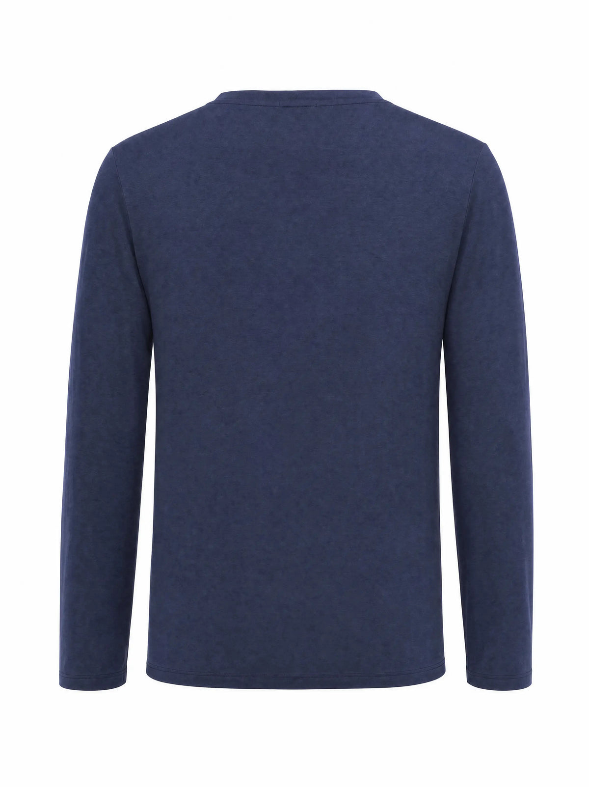 T-Shirt Manica Lunga Uomo in Bambù Fatta a Mano in Italia — Blu Navy