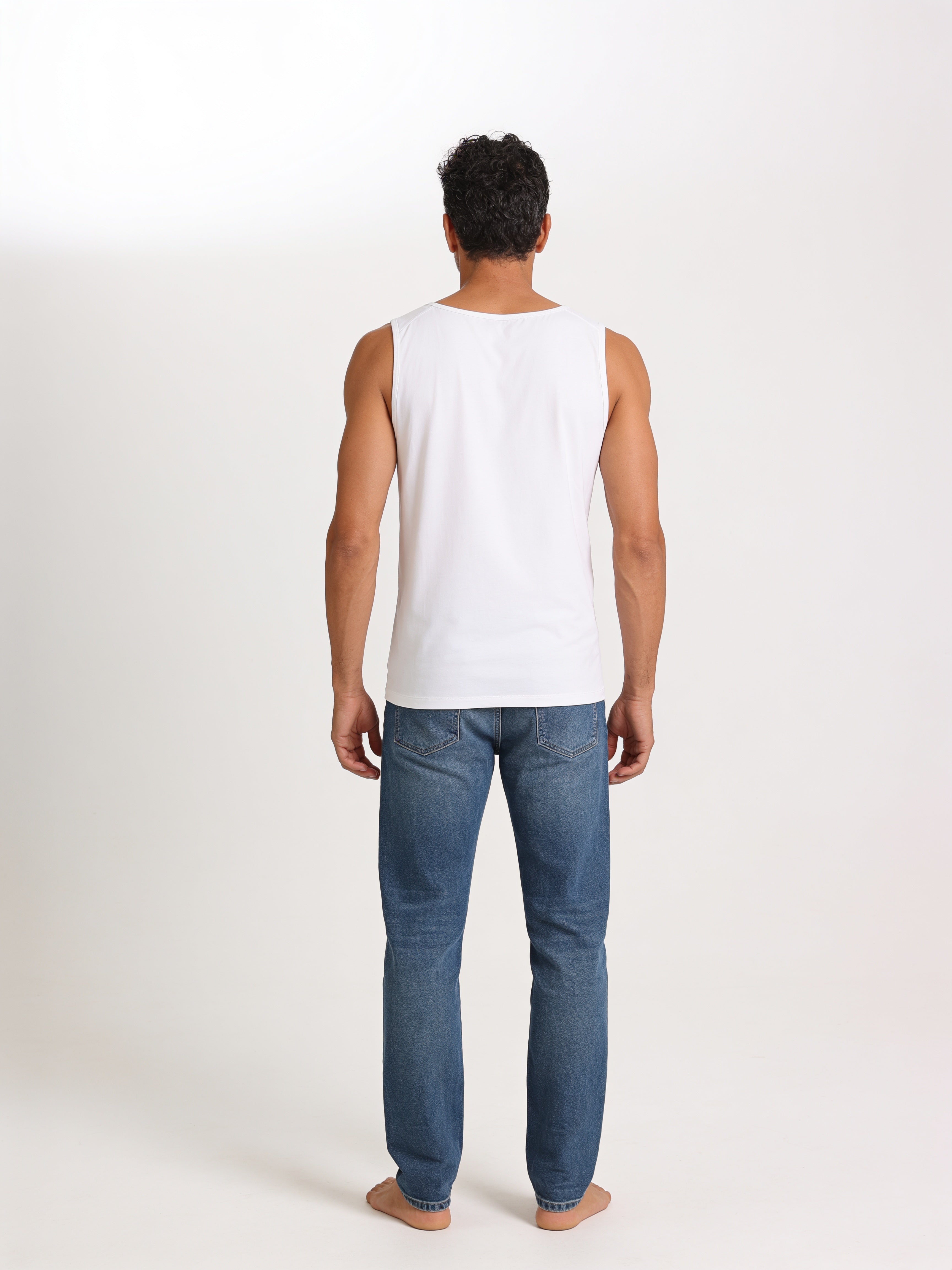 Tank Top Uomo in Bambù Fatto a Mano in Italia — Bianco