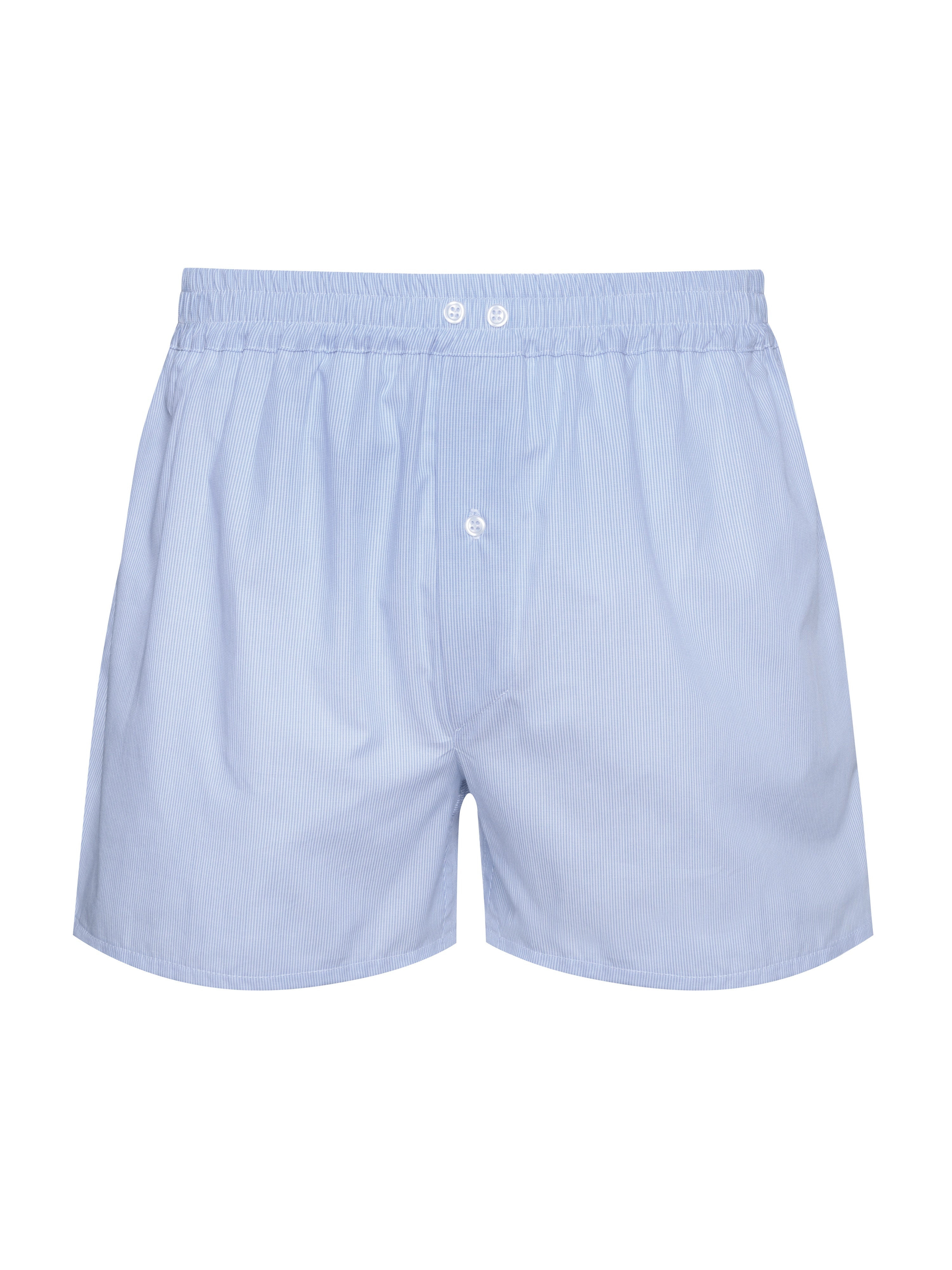 Men's Cotton Poplin Hold-Up Boxers Handcrafted in Italy — Light Blue