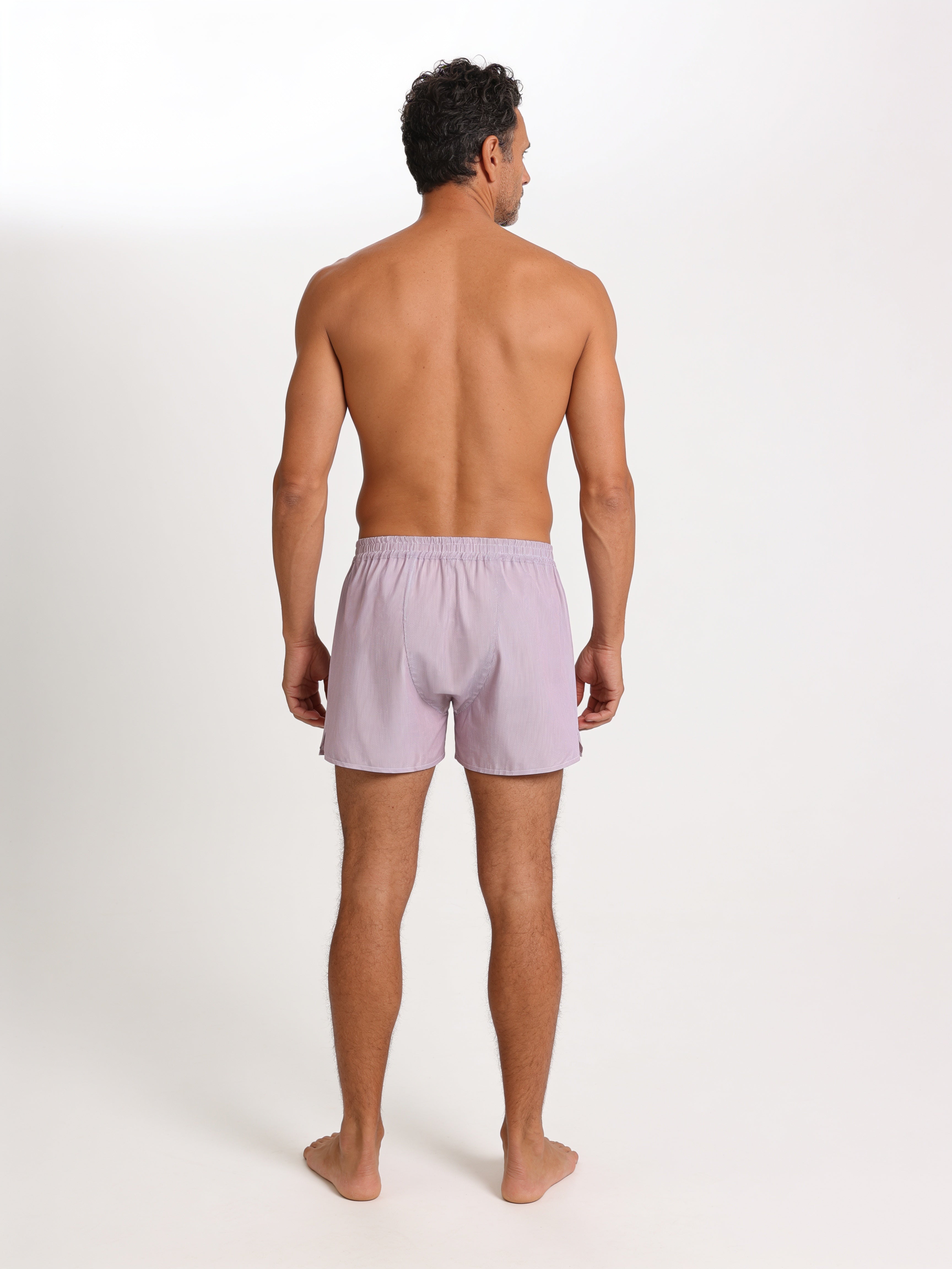 Men's Cotton Poplin Hold-Up Boxers Handcrafted in Italy — Light Burgundy