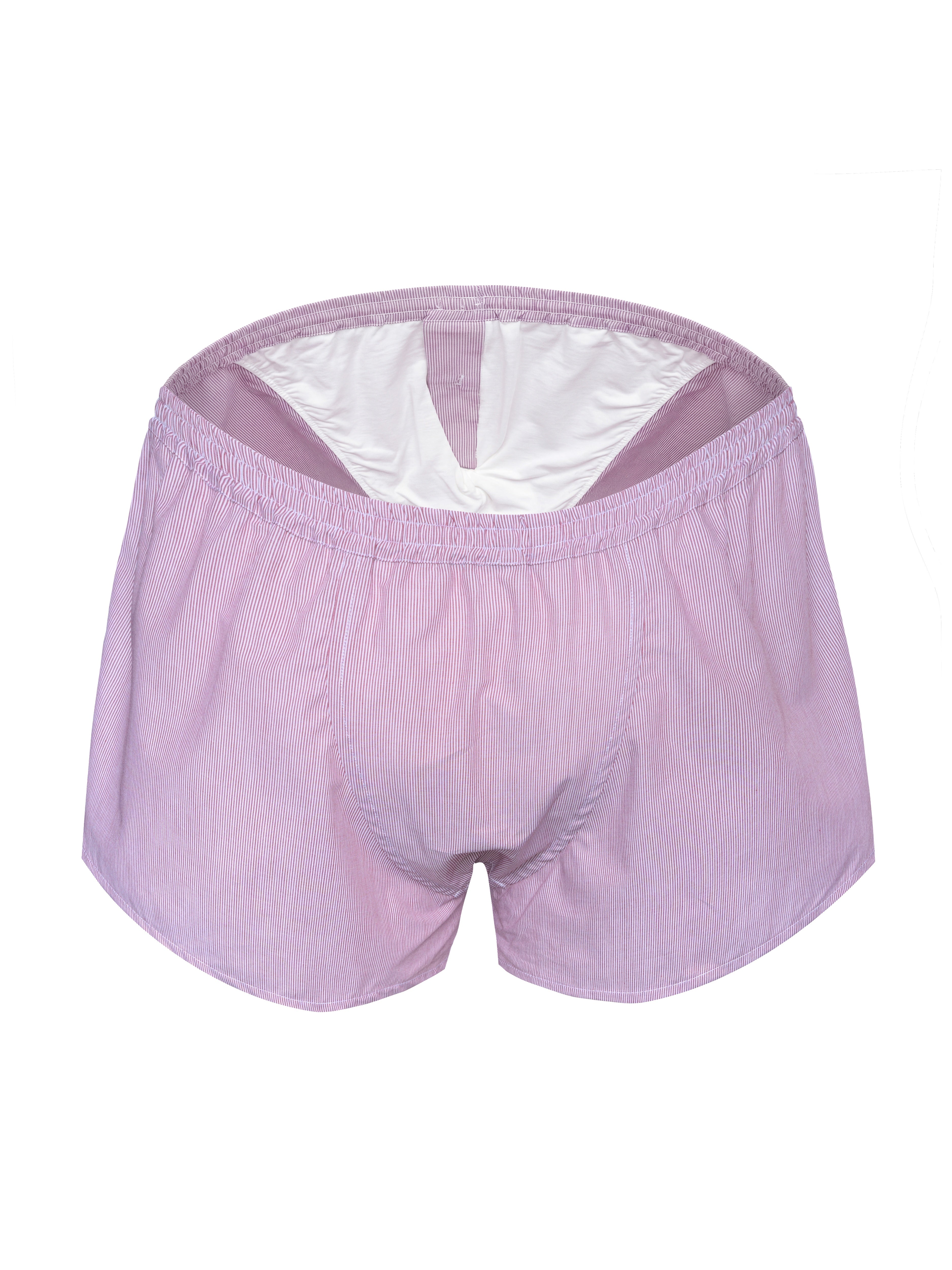 Men's Cotton Poplin Hold-Up Boxers Handcrafted in Italy — Light Burgundy