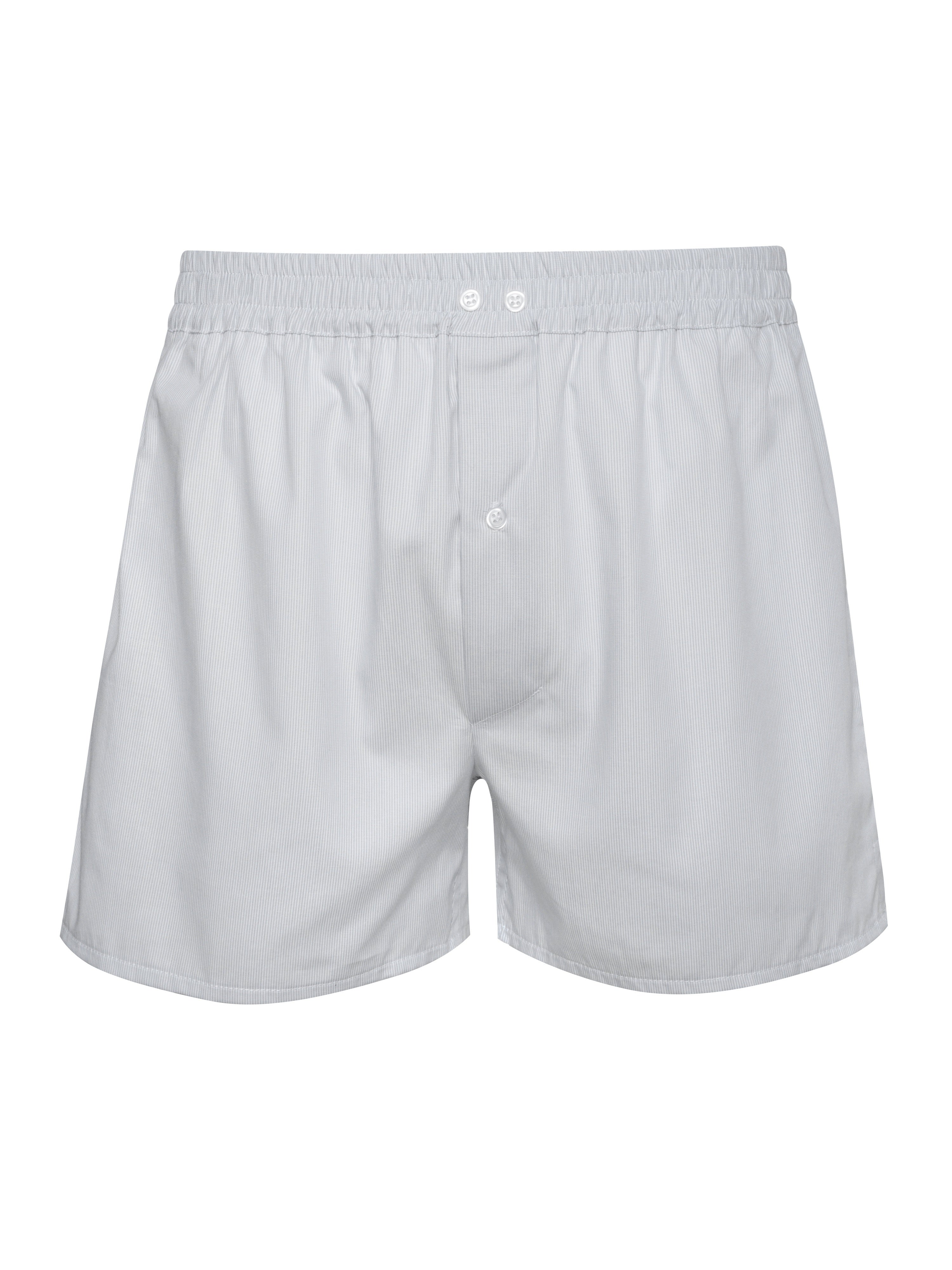 Men's Cotton Poplin Hold-Up Boxers Handcrafted in Italy — Light Grey