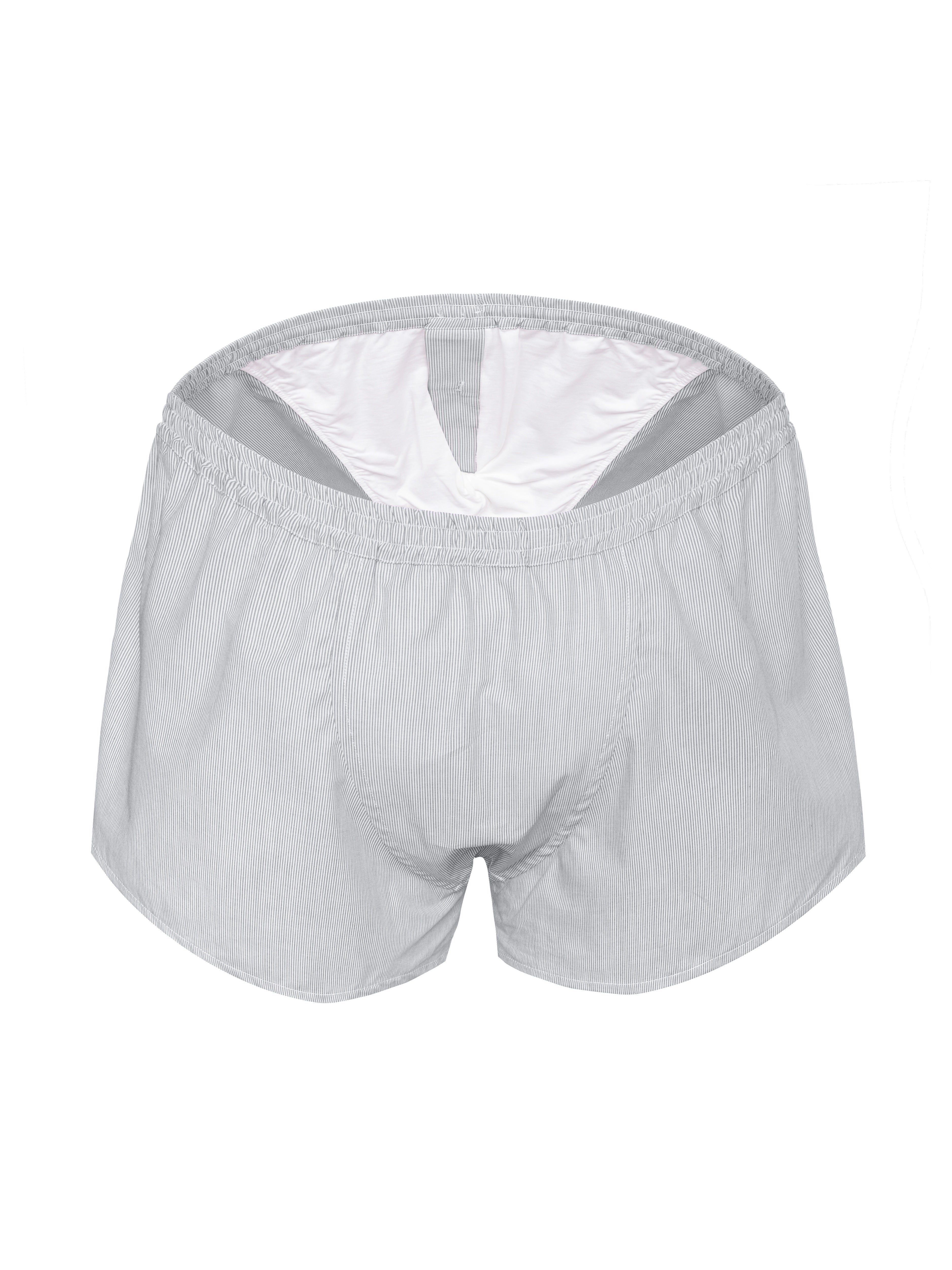 Men's Cotton Poplin Hold-Up Boxers Handcrafted in Italy — Light Grey