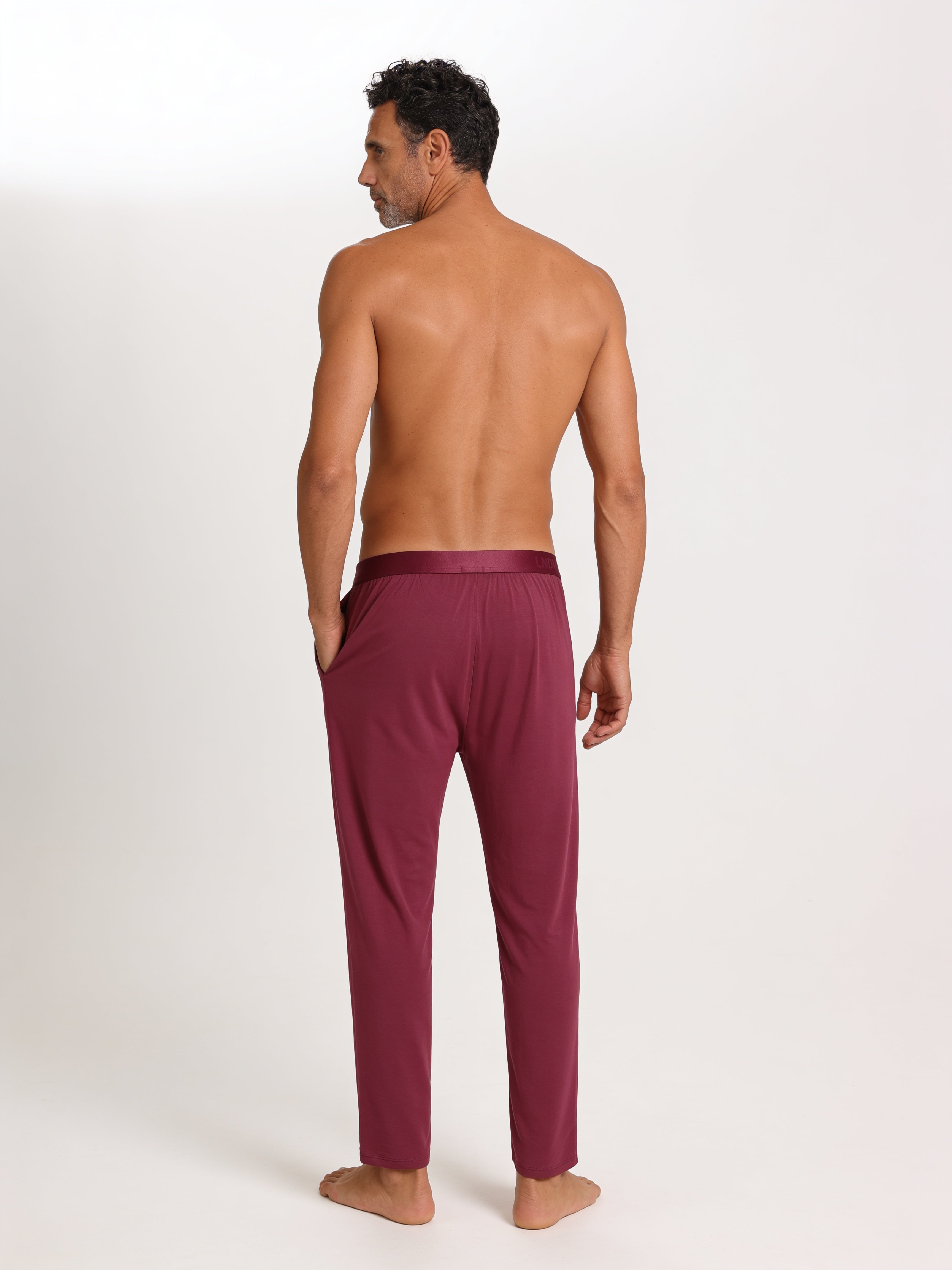 Men's Bamboo Lounge Pants Handcrafted in Italy — Burgundy