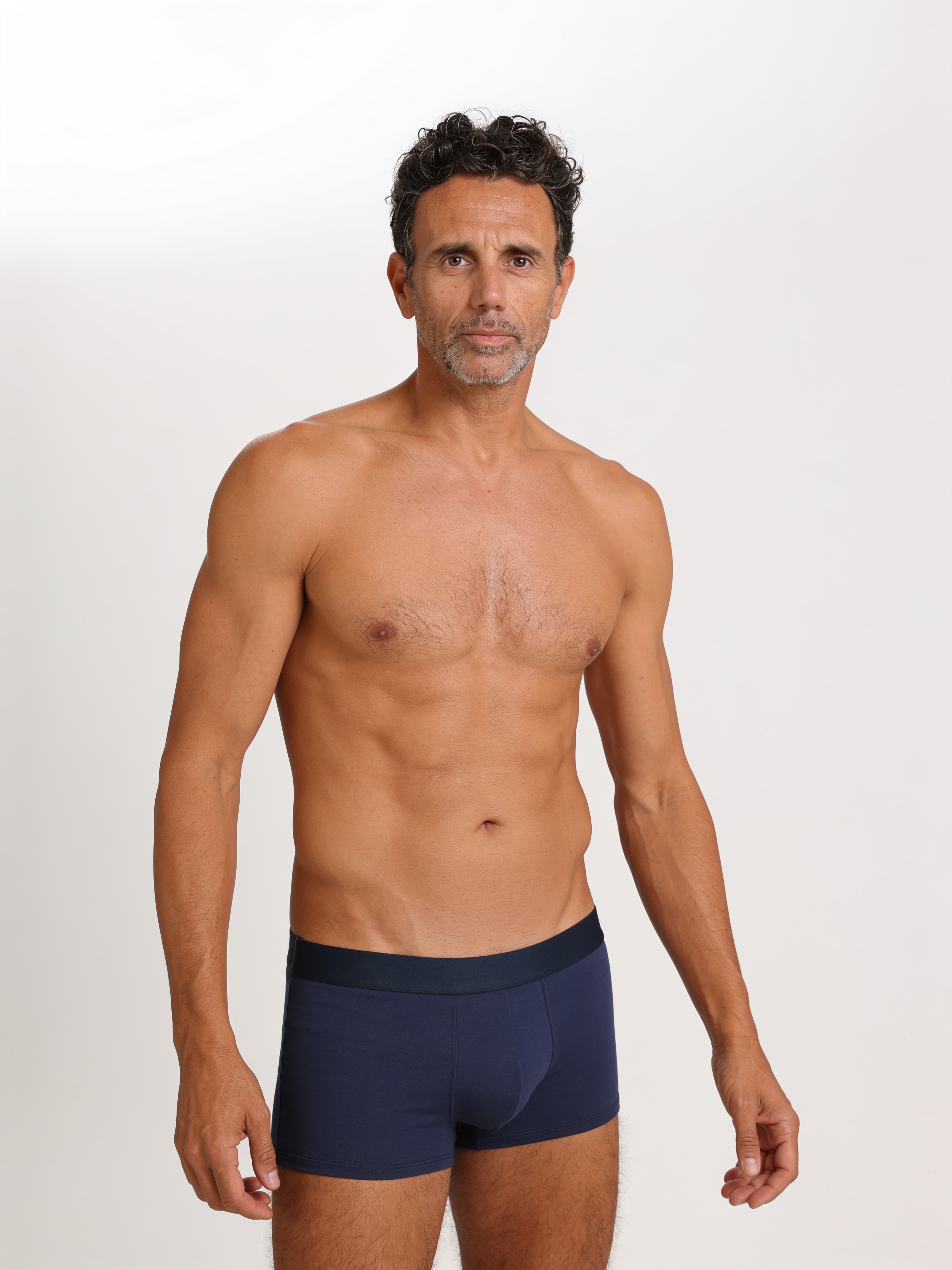 Men's Bamboo Boxer Briefs Handcrafted in Italy — Navy Blue