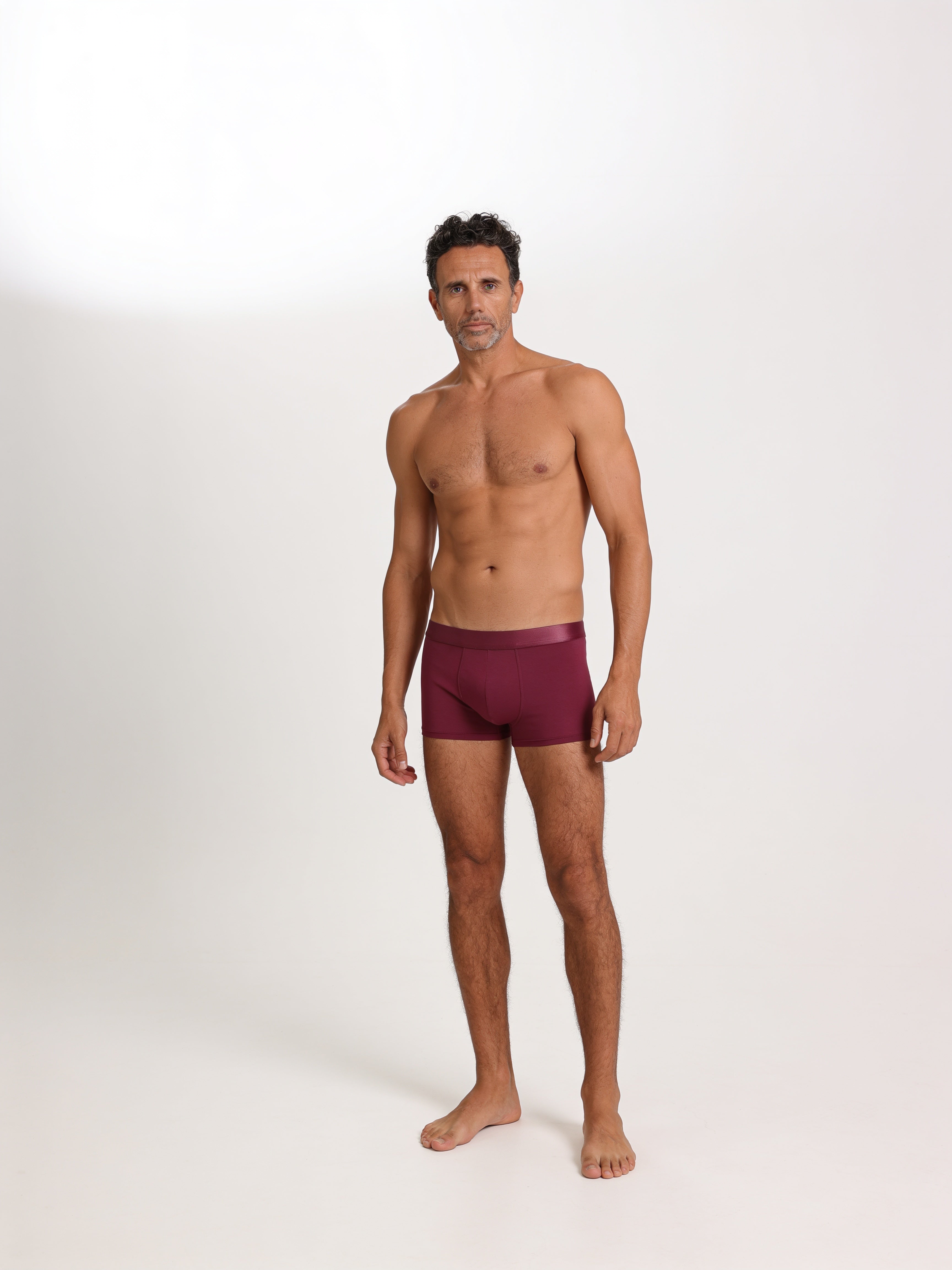 Men's Bamboo Boxer Briefs Handcrafted in Italy — Burgundy