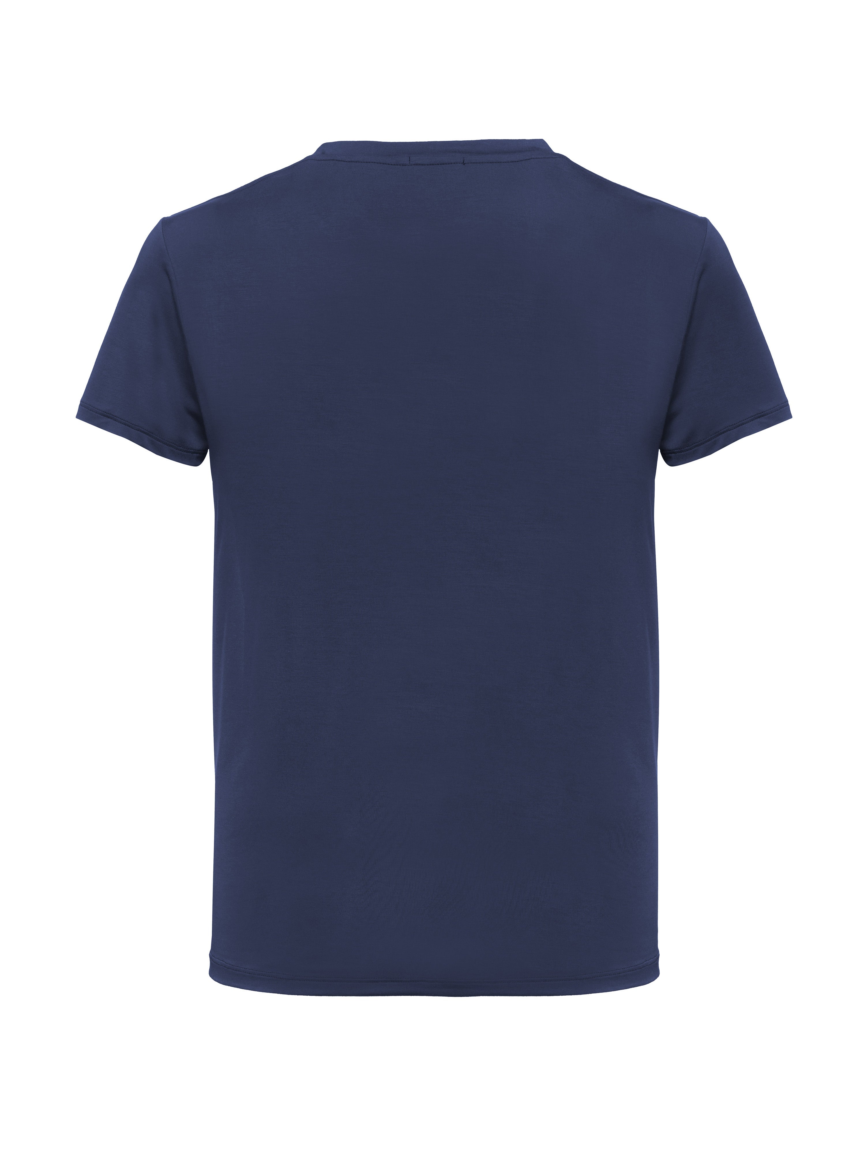 Men's Bamboo Crew Neck T-Shirt Handcrafted in Italy — Navy Blue