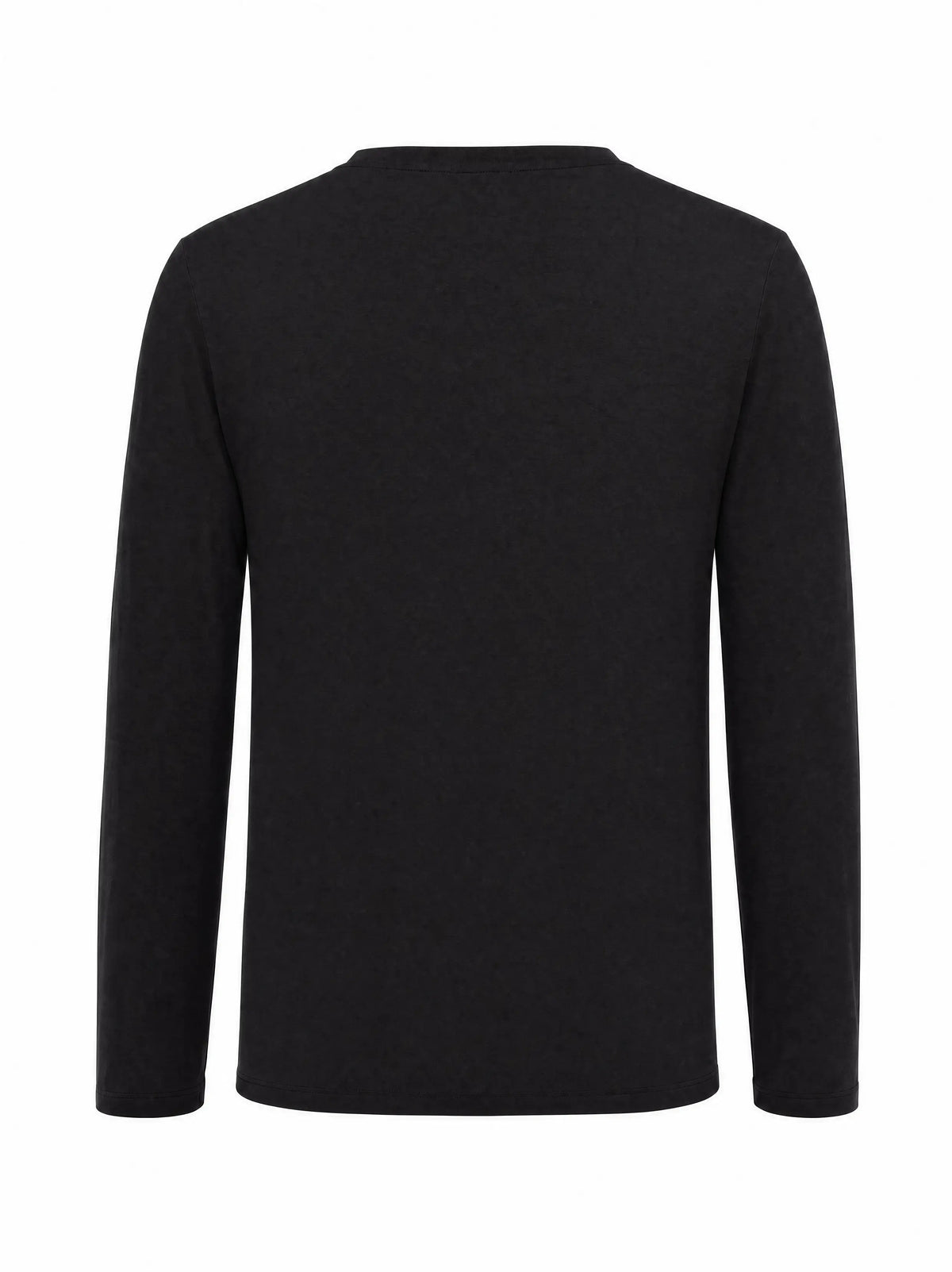 T-Shirt Manica Lunga Uomo in Bambù Fatta a Mano in Italia — Nero