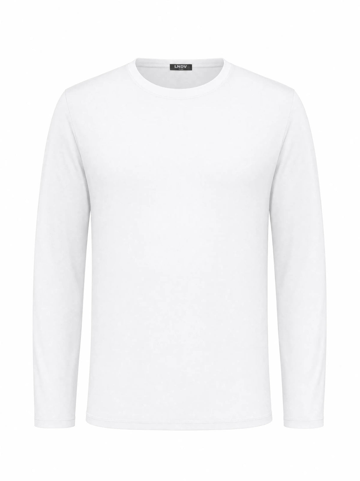 T-Shirt Manica Lunga Uomo in Bambù Fatta a Mano in Italia — Bianco