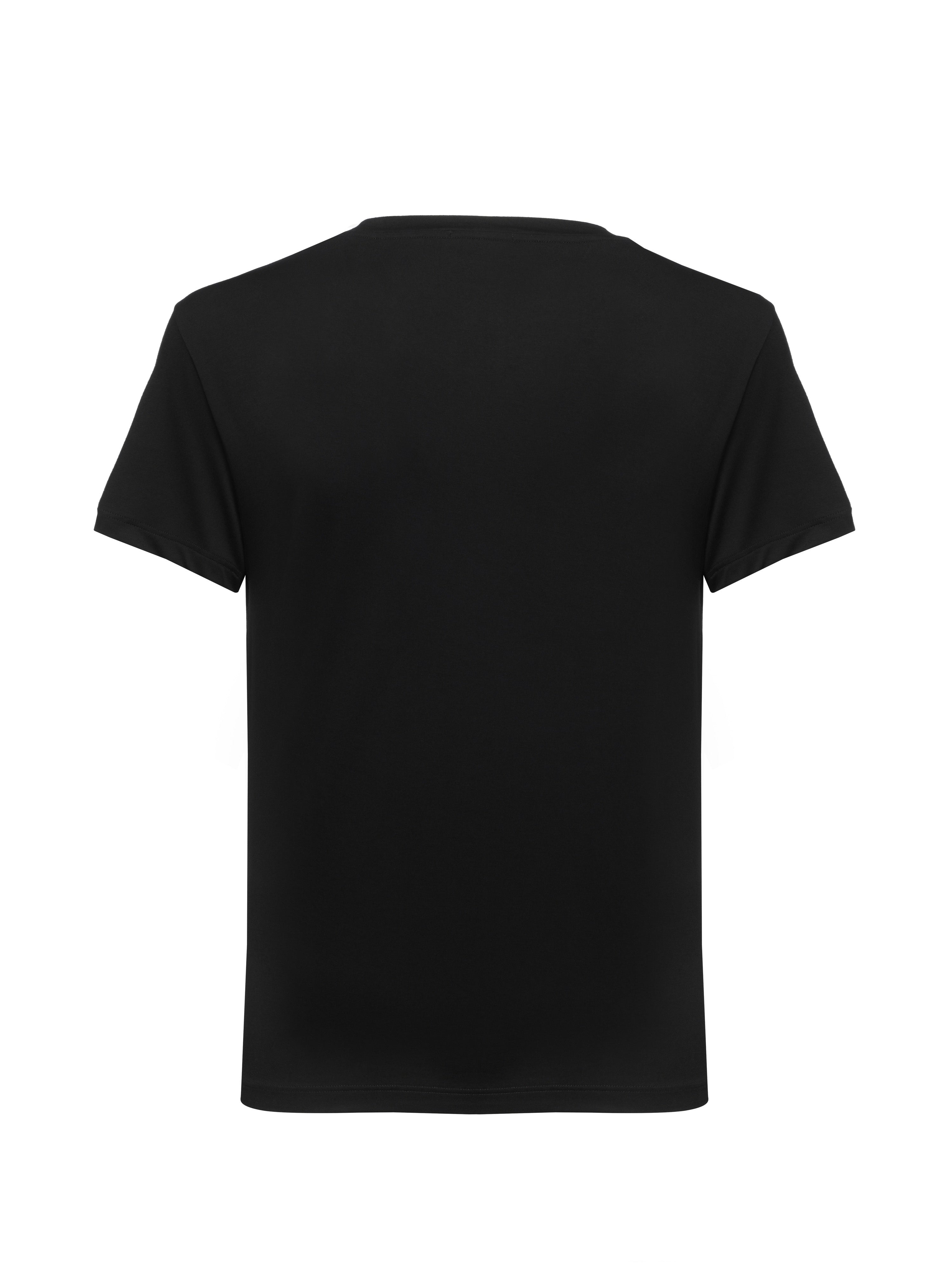 Men's Bamboo V-Neck T-Shirt Handcrafted in Italy — Black